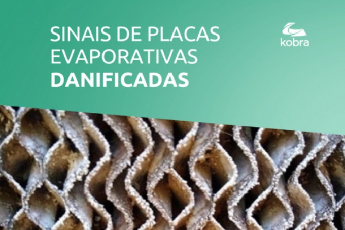 Sinais de placas evaporativas danificadas